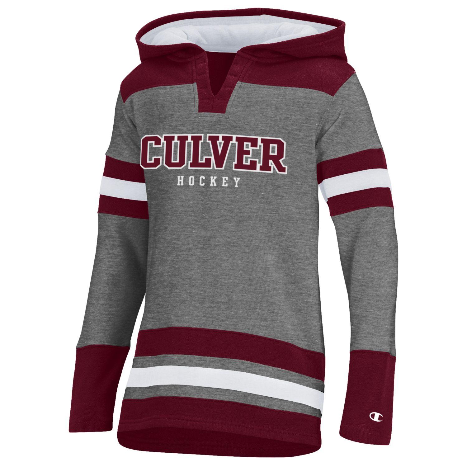 2024 Fashion Champion Youth SF Classic Hockey Hood – Granite Heather/Maroon